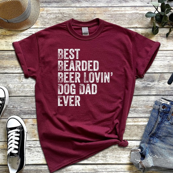 Dog Dad Gift, Best Dog Dad Ever, Funny Dog Dad Shirt, Men Dog T-Shirt - Picture 1 of 2